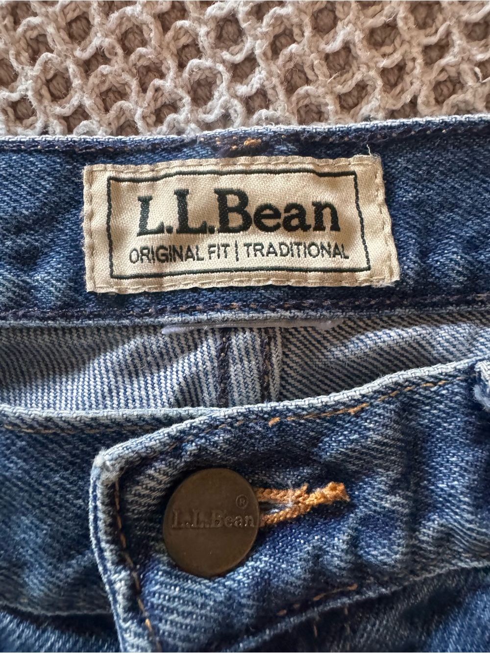 L.L.Bean Blue Denim Jeans with Copper Button